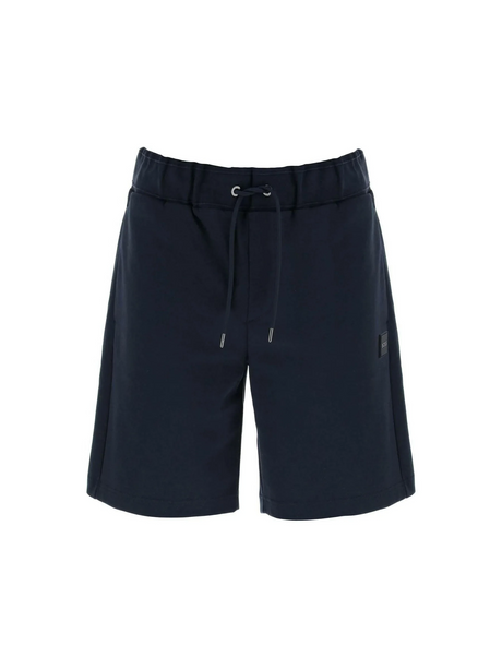 Dark Blue Cotton-Blend Sport Shorts BOSS JOHN JULIA.