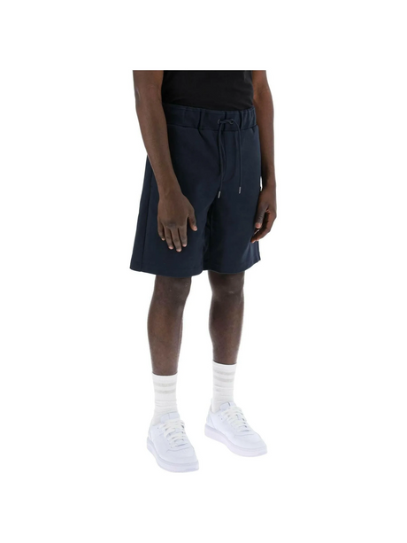 Dark Blue Cotton-Blend Sport Shorts BOSS JOHN JULIA.