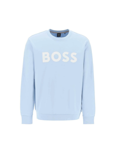 Light Pastel Blue Soleri Logo Cotton Sweatshirt BOSS JOHN JULIA.