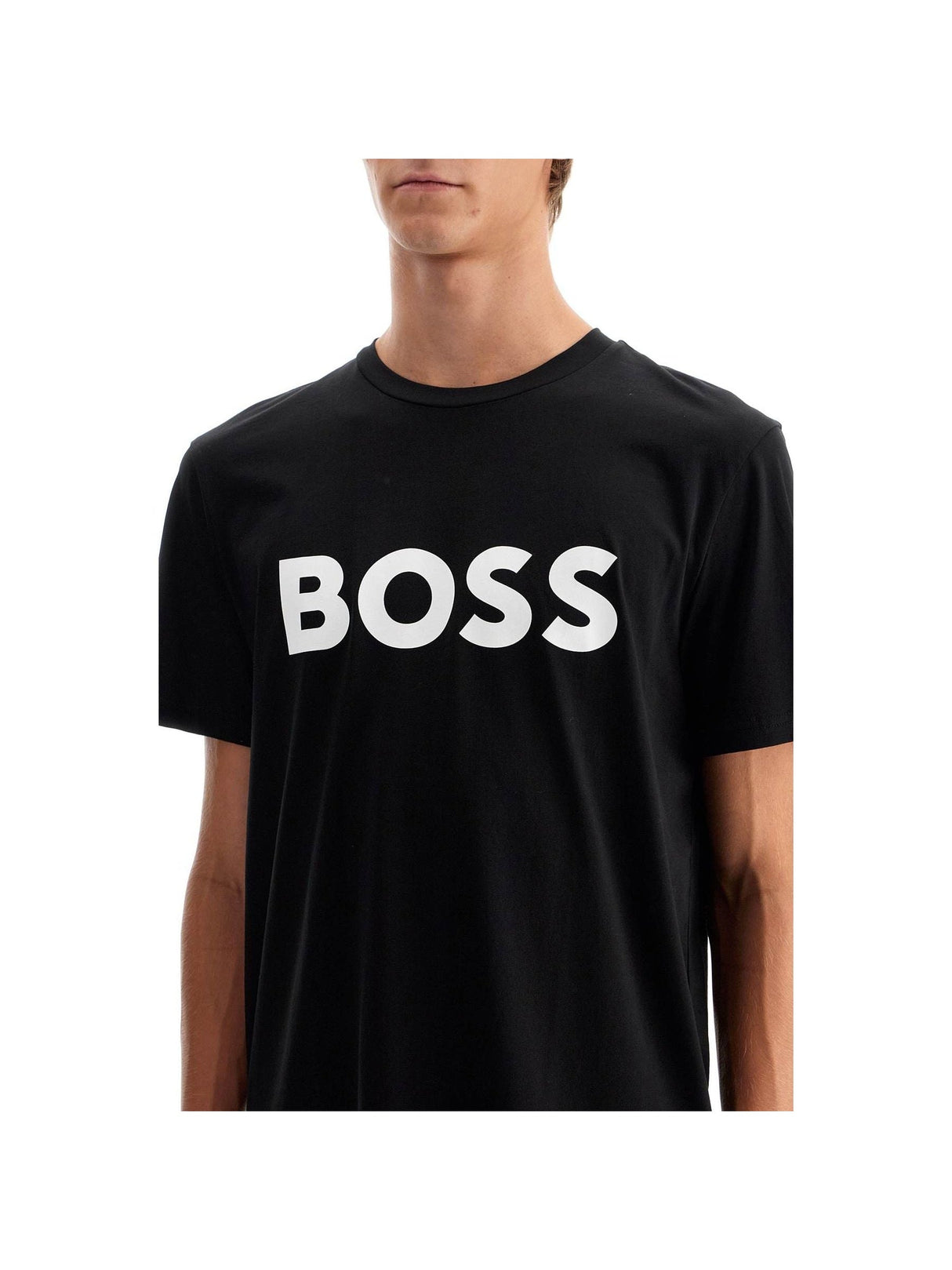 BOSS-Logo Print T-Shirt -JOHN JULIA.