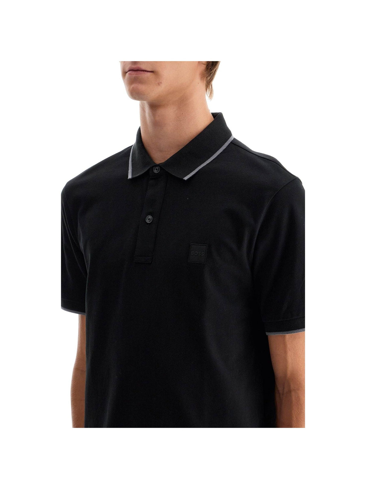 BOSS-Polo Shirt With Logo Patch -JOHN JULIA.