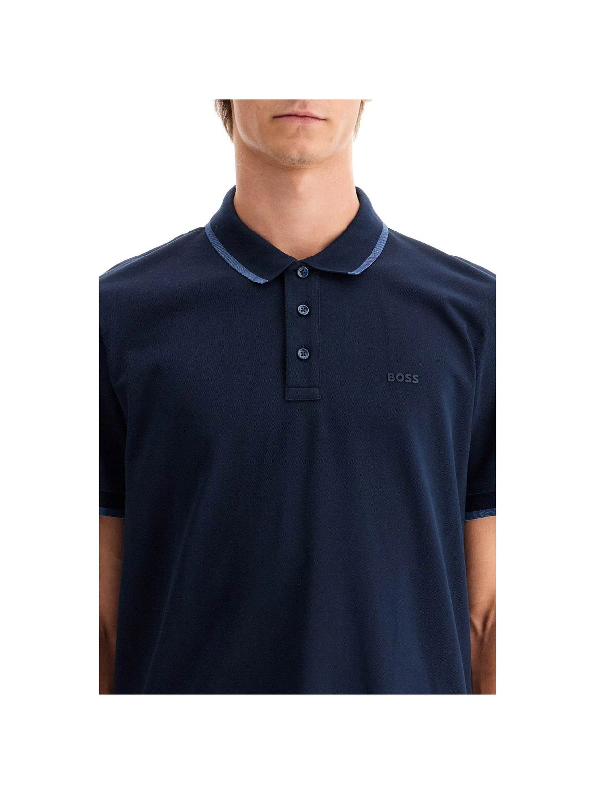 BOSS-Polo Shirt With Contrasting Edges -JOHN JULIA.