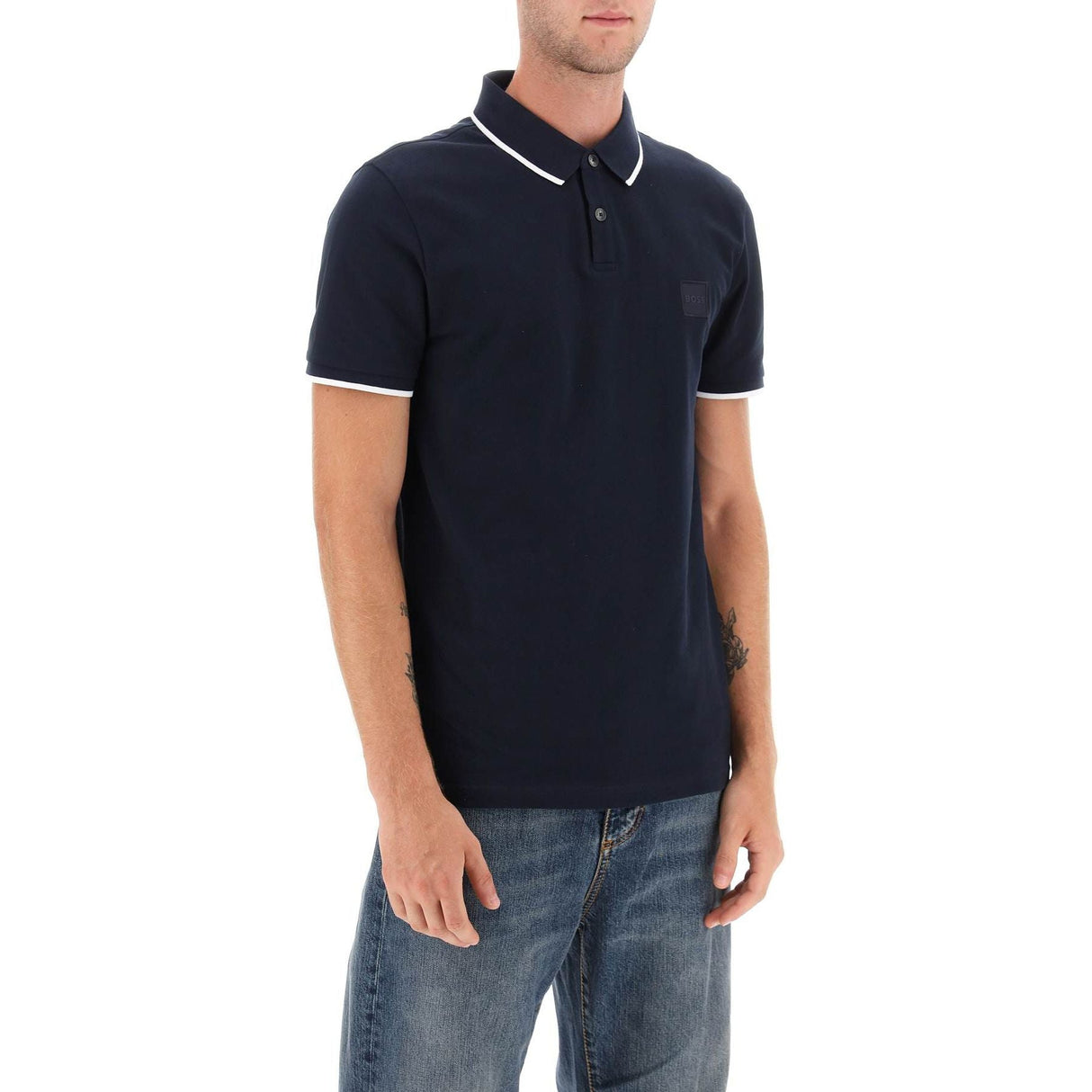 BOSS-Slim Fit Piqué Polo Shirt -JOHN JULIA.