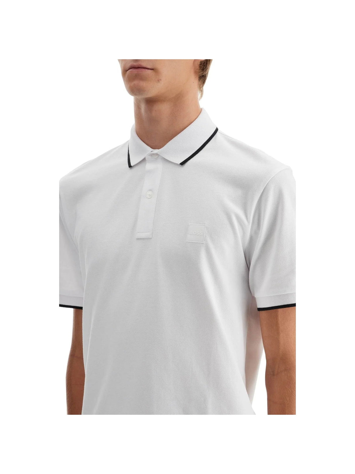 BOSS-Slim Fit Piqué Polo Shirt -JOHN JULIA.