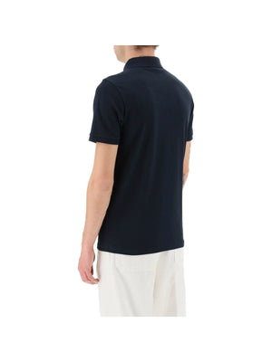 Slim Fit Polo Shirt Lightweight Stretch Cotton Piqué Logo Patch - Men > Clothing > T-Shirts and Sweatshirts > Polo