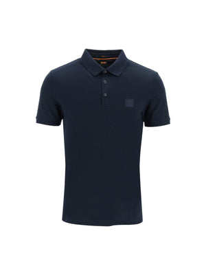 Slim Fit Polo Shirt Lightweight Stretch Cotton Piqué Logo Patch