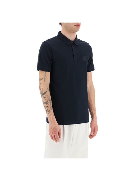 Slim Fit Polo Shirt Lightweight Stretch Cotton Piqué Logo Patch