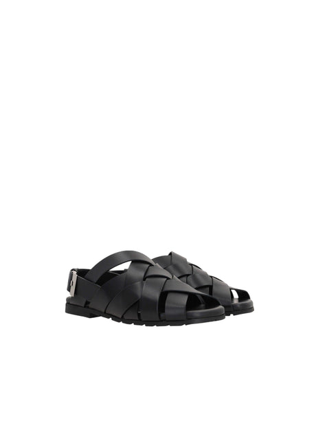 Alfie Intrecciato Leather Sandals-BOTTEGA VENETA-JOHN JULIA