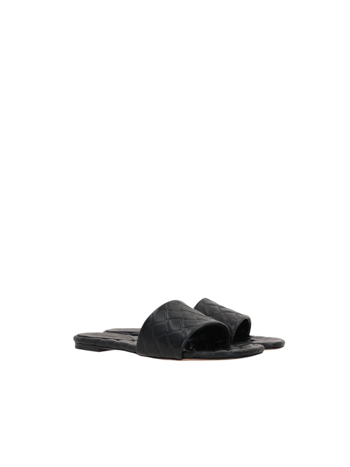 BOTTEGA VENETA-Amy Embossed Leather Slide Sandals-JOHN JULIA