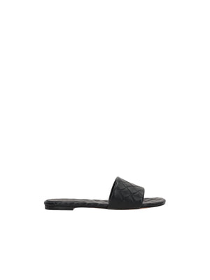 BOTTEGA VENETA-Amy Embossed Leather Slide Sandals-JOHN JULIA