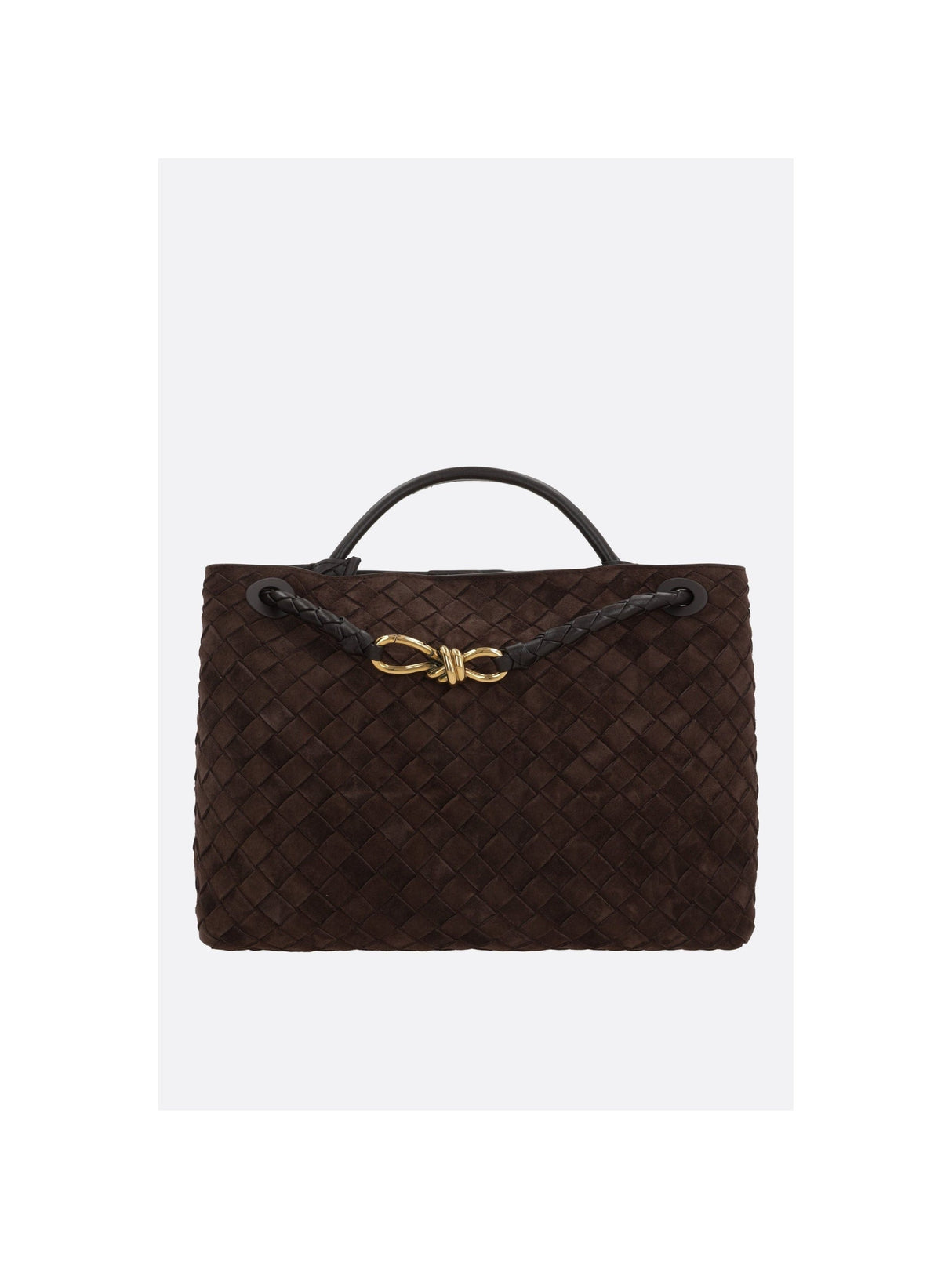 Andiamo Medium Handbag In Intrecciato 15 Suede-BOTTEGA VENETA-JOHN JULIA