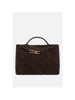 Andiamo Medium Handbag In Intrecciato 15 Suede-BOTTEGA VENETA-JOHN JULIA