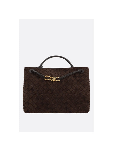 Andiamo Medium Handbag In Intrecciato 15 Suede-BOTTEGA VENETA-JOHN JULIA