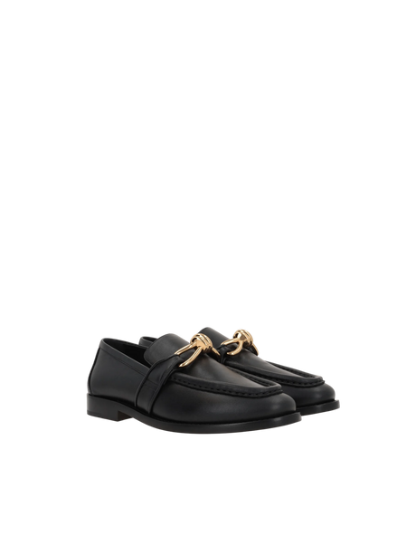 BOTTEGA VENETA-Astaire Smooth Leather Loafers-JOHN JULIA