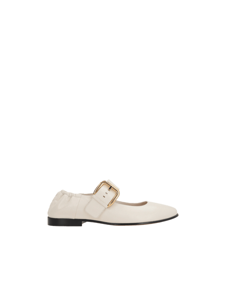 Astaire Smooth Leather Mary-Jane Ballerinas-BOTTEGA VENETA-JOHN JULIA