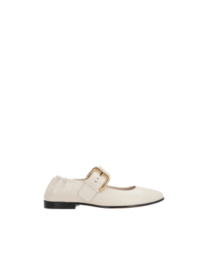 Astaire Smooth Leather Mary-Jane Ballerinas-BOTTEGA VENETA-JOHN JULIA