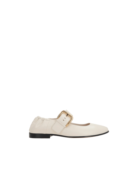 Astaire Smooth Leather Mary-Jane Ballerinas-BOTTEGA VENETA-JOHN JULIA