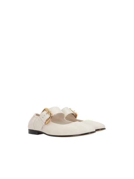 Astaire Smooth Leather Mary-Jane Ballerinas-BOTTEGA VENETA-JOHN JULIA