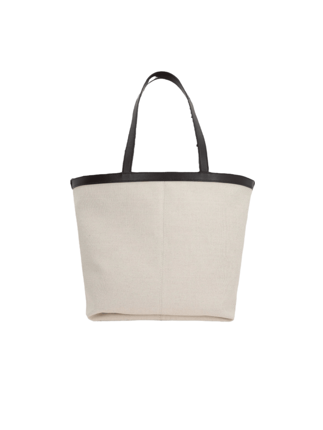 Canvas and Intrecciato Leather Tote Bag-BOTTEGA VENETA-JOHN JULIA