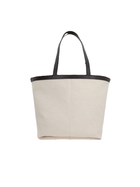 Canvas and Intrecciato Leather Tote Bag-BOTTEGA VENETA-JOHN JULIA