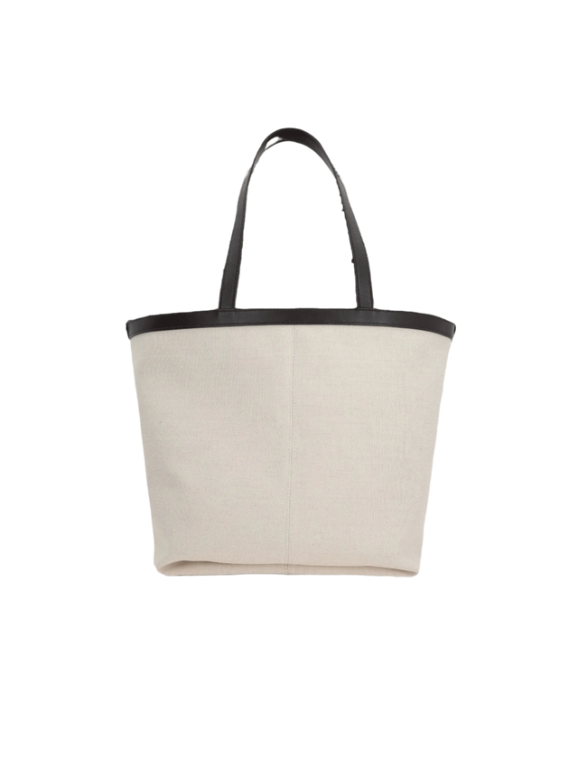 Canvas and Intrecciato Leather Tote Bag-BOTTEGA VENETA-JOHN JULIA