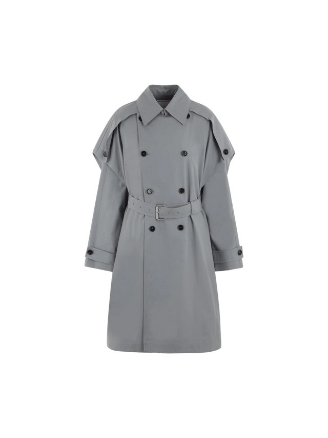 Compact Cotton Canvas Trench Coat-BOTTEGA VENETA-JOHN JULIA