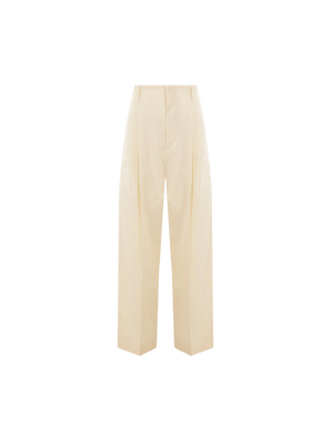 Cotton and Silk Wide-leg Pants-BOTTEGA VENETA-JOHN JULIA