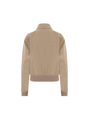 Cotton Blend Blouson Jacket-BOTTEGA VENETA-JOHN JULIA