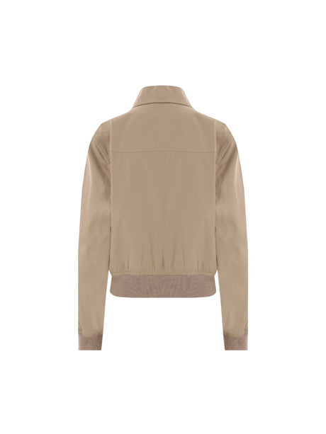 Cotton Blend Blouson Jacket-BOTTEGA VENETA-JOHN JULIA