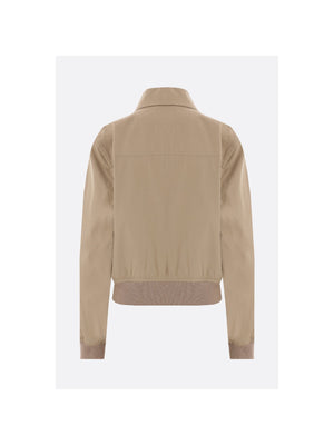 Cotton Blend Blouson Jacket-BOTTEGA VENETA-JOHN JULIA