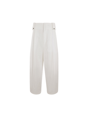 Cotton Blend Wide-leg Pants-BOTTEGA VENETA-JOHN JULIA