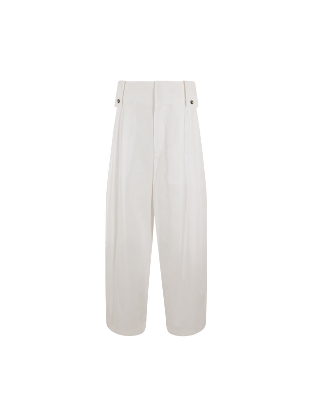 Cotton Blend Wide-leg Pants-BOTTEGA VENETA-JOHN JULIA