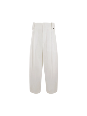 Cotton Blend Wide-leg Pants-BOTTEGA VENETA-JOHN JULIA