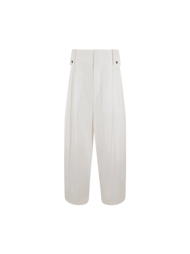 Cotton Blend Wide-leg Pants-BOTTEGA VENETA-JOHN JULIA