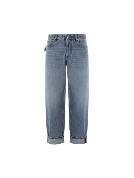 Cropped Baggy-fit Jeans-BOTTEGA VENETA-JOHN JULIA