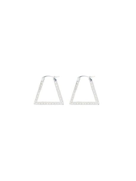 Crystal-embellished Silver Triangle Earrings-BOTTEGA VENETA-JOHN JULIA