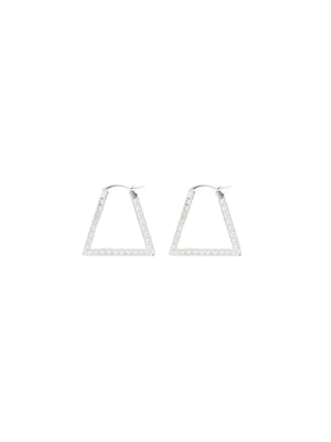 Crystal-embellished Silver Triangle Earrings-BOTTEGA VENETA-JOHN JULIA