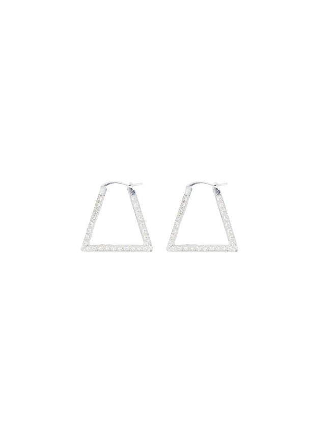 Crystal-embellished Silver Triangle Earrings-BOTTEGA VENETA-JOHN JULIA