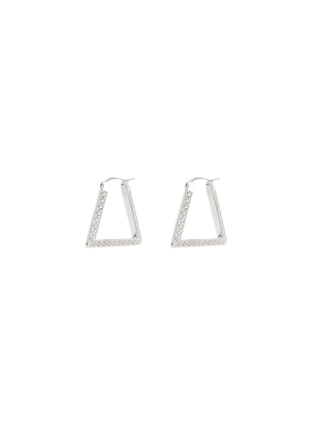 Crystal-embellished Silver Triangle Earrings-BOTTEGA VENETA-JOHN JULIA