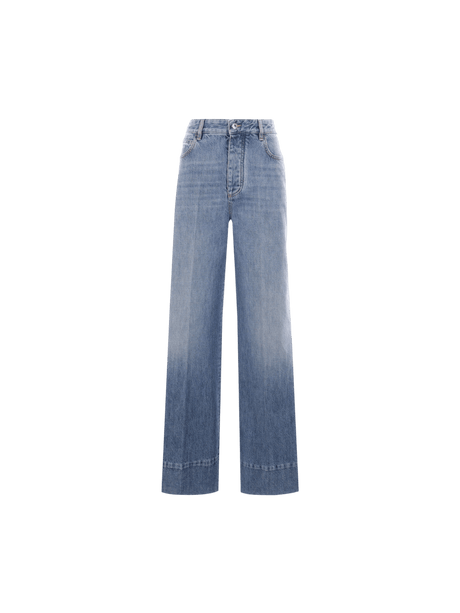 Denim Flared Jeans-BOTTEGA VENETA-JOHN JULIA