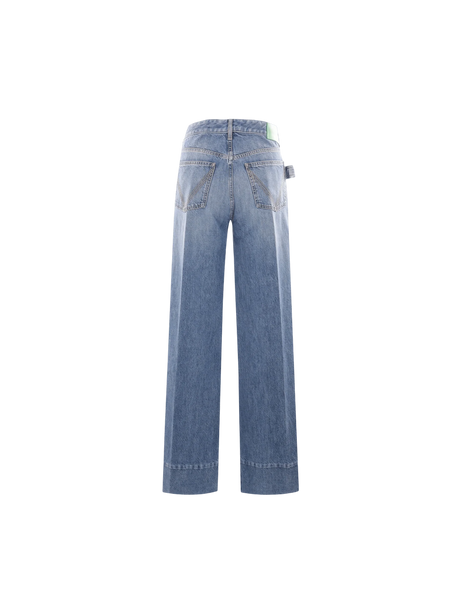 Denim Flared Jeans-BOTTEGA VENETA-JOHN JULIA