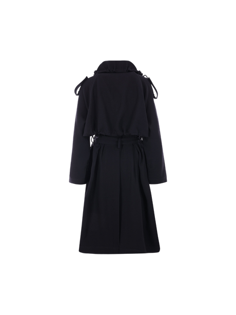 Double-breasted Gabardine Trench Coat-BOTTEGA VENETA-JOHN JULIA