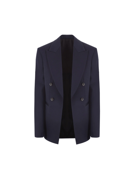 Double-breasted Grain De Poudre Jacket-BOTTEGA VENETA-JOHN JULIA