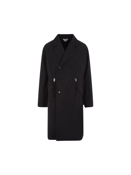 Double-breasted Nylon Trench Coat-BOTTEGA VENETA-JOHN JULIA