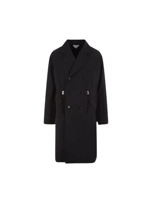 Double-breasted Nylon Trench Coat-BOTTEGA VENETA-JOHN JULIA