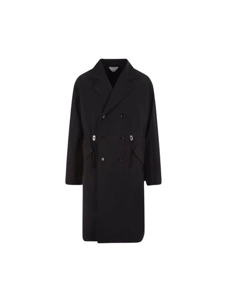 Double-breasted Nylon Trench Coat-BOTTEGA VENETA-JOHN JULIA