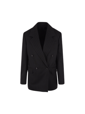 Double-breasted Wool Oversized Jacket-BOTTEGA VENETA-JOHN JULIA