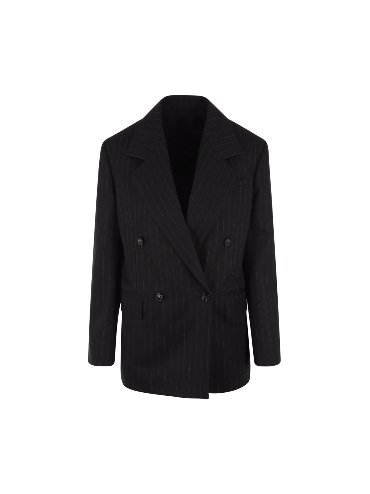 Double-breasted Wool Oversized Jacket-BOTTEGA VENETA-JOHN JULIA