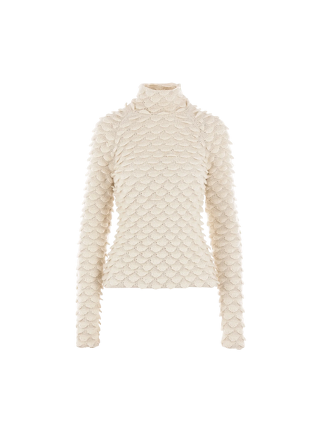 Fish Scale Wool Blend Sweater-BOTTEGA VENETA-JOHN JULIA