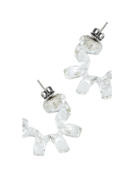 Glass and Silver Coil Earrings-BOTTEGA VENETA-JOHN JULIA